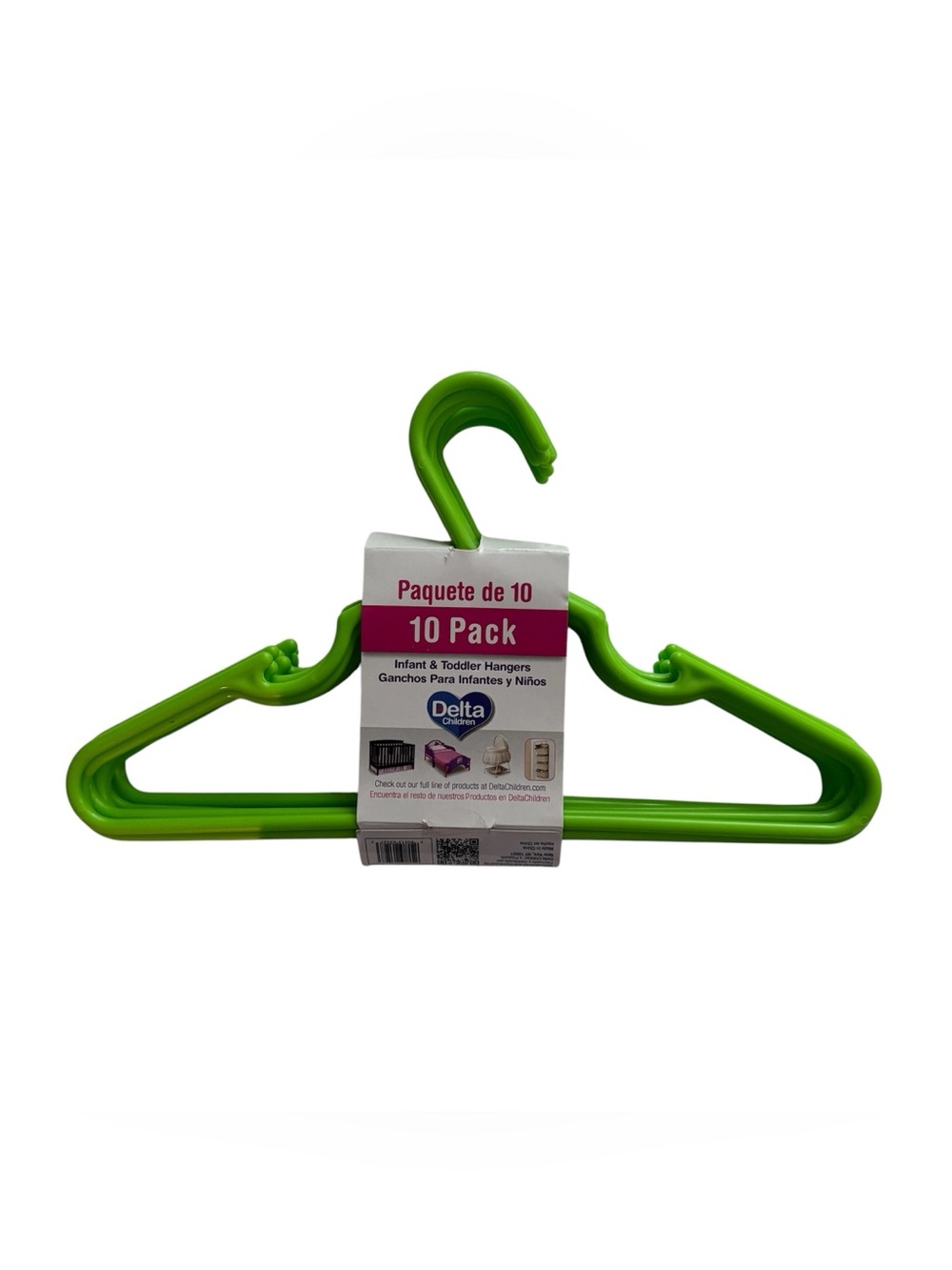 Delta Children 10 Pack Green Infant Toddler Plastic Clothes Hangers NEW